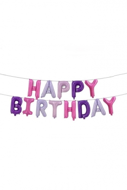 Набор шаров-букв "Happy Birthday", для девочки