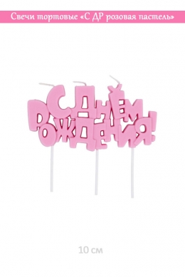 Свечи тортовые «С ДР розовая пастель»