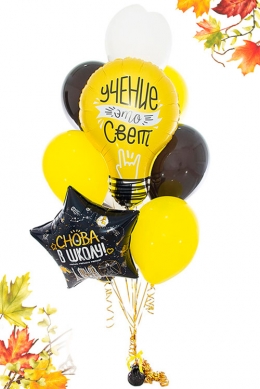 Связка гелиевых шаров «Учение это свет»