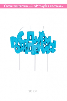 Свечи тортовые «С ДР голубая пастель»